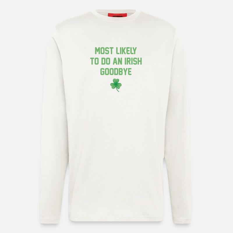 Irischer Goodbye Shamrock Tee - Langarmshirt - made by SPREAD  - OFF WHITE