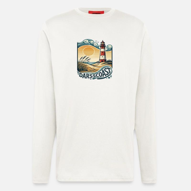 DarsCoast Lighthouse Coastal Wave - Longsleeve - made by SPREAD  - OFF WHITE