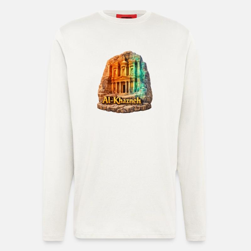 AlKhazneh Petra Regenbogen - Langarmshirt - made by SPREAD  - OFF WHITE