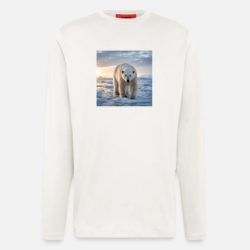 Arktischer Eisbär auf Eis - Langarmshirt - made by SPREAD - OFF WHITE