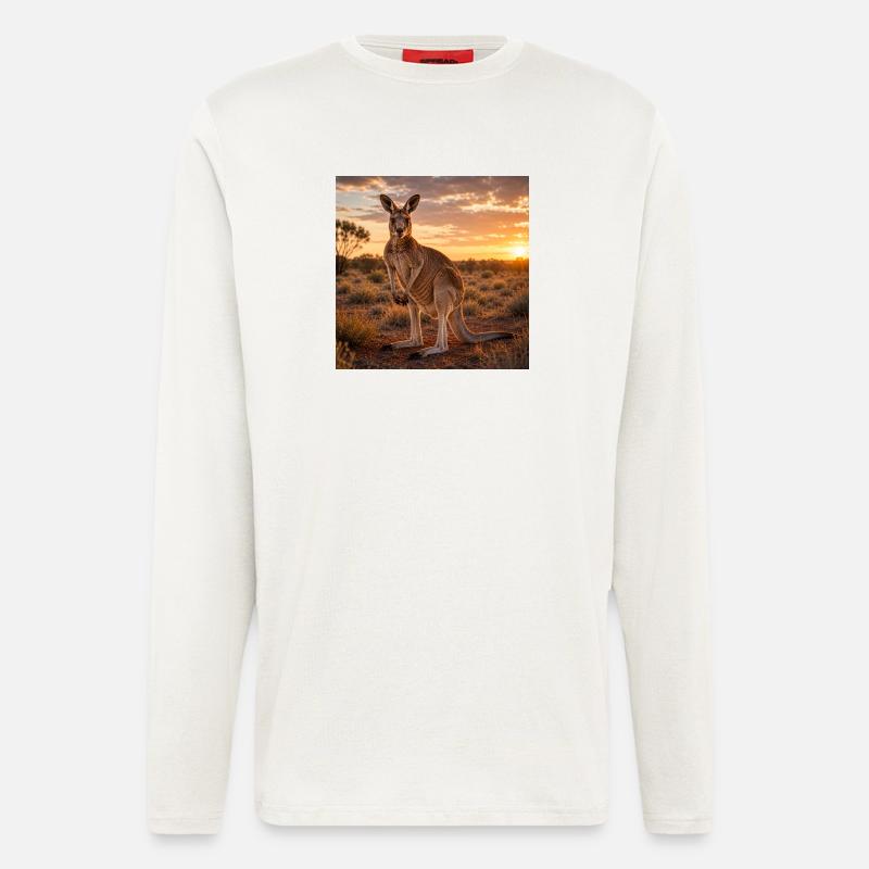Kangaroo at sunset - Longsleeve - made by SPREAD  - OFF WHITE