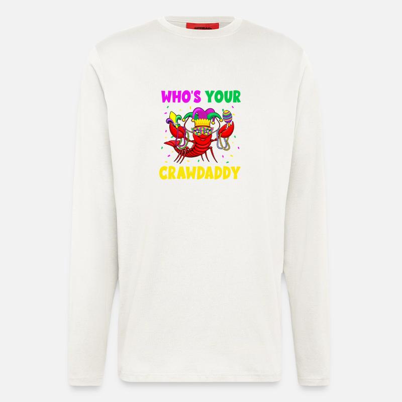Masque de Mardi Gras Crawdaddy - Manches longues bio décontracté fabriqué en UE - OFF WHITE