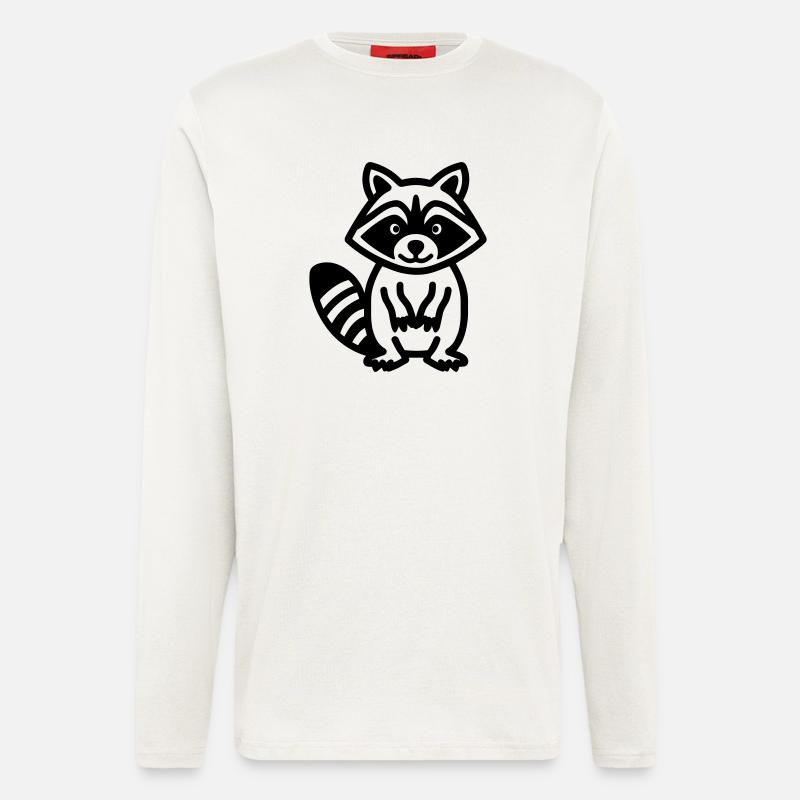 raton laveur - Manches longues bio décontracté fabriqué en UE - OFF WHITE