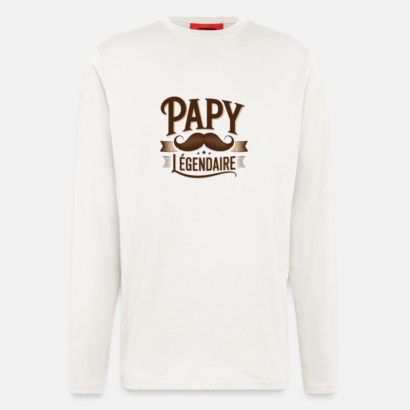 Opa Legendärer Schnurrbart - Langarmshirt - made by SPREAD  - OFF WHITE