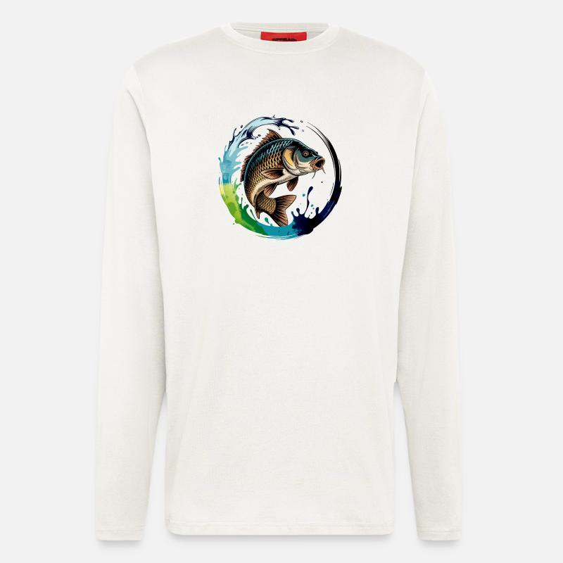 Jumping Carp - Longsleeve - made by SPREAD  - OFF WHITE