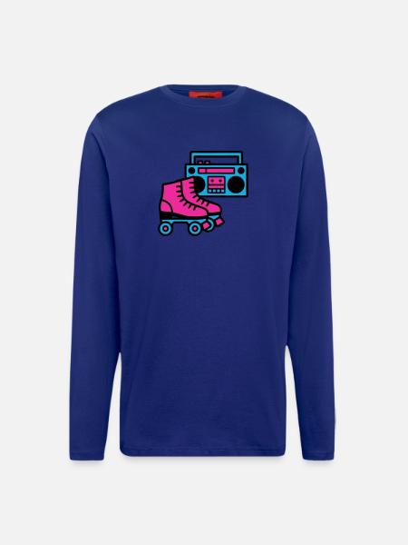 Roller Skates Boombox 80s Retro - Longsleeve - made by SPREAD - OFF WHITE
