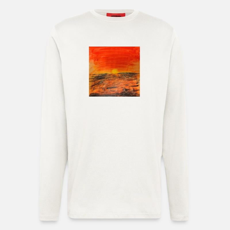 Fire Red Sunset - Longsleeve - made by SPREAD  - OFF WHITE