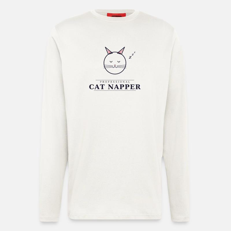 professional cat napper - Langarmshirt - made by SPREAD  - OFF WHITE