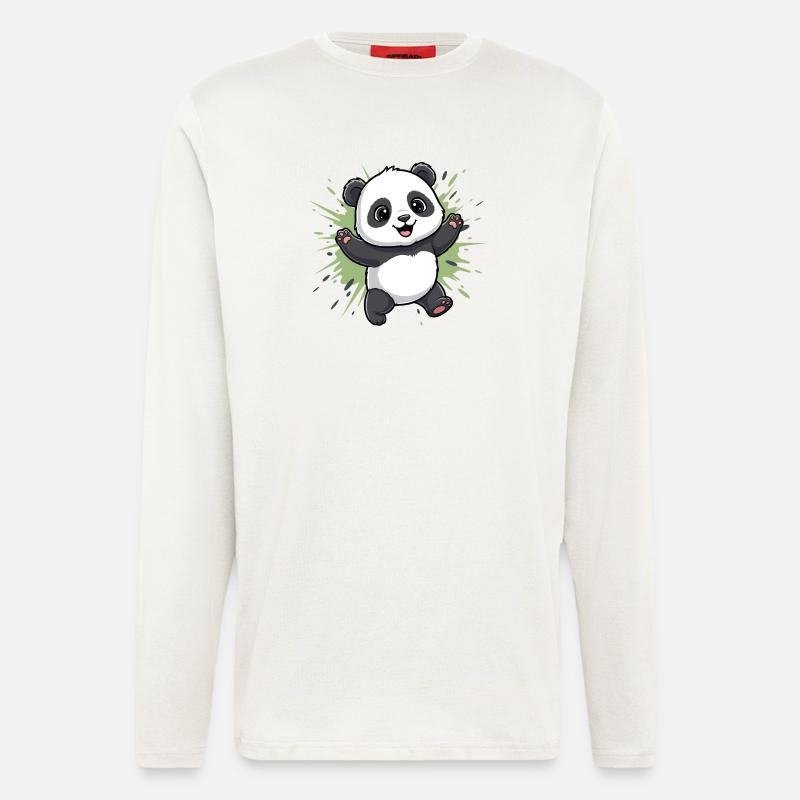 Cuddly Panda Spritz Background - Longsleeve - made by SPREAD  - OFF WHITE