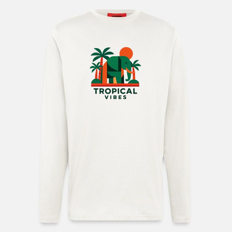 Tropical Elephant - Longsleeve - made by SPREAD  - OFF WHITE