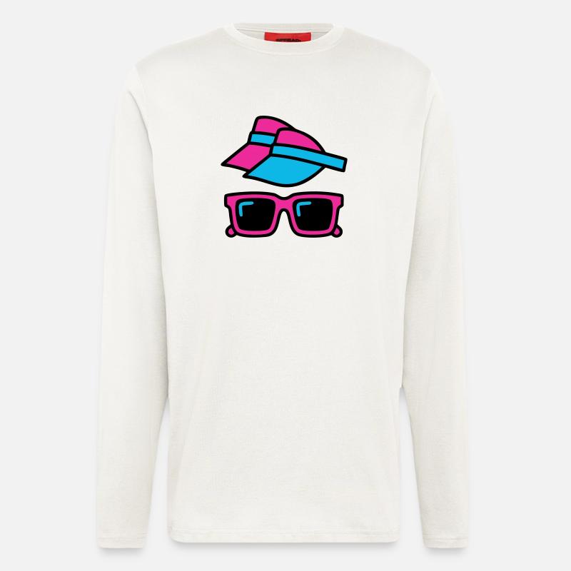 80er Sonnenblende Brille Set - Langarmshirt - made by SPREAD  - OFF WHITE