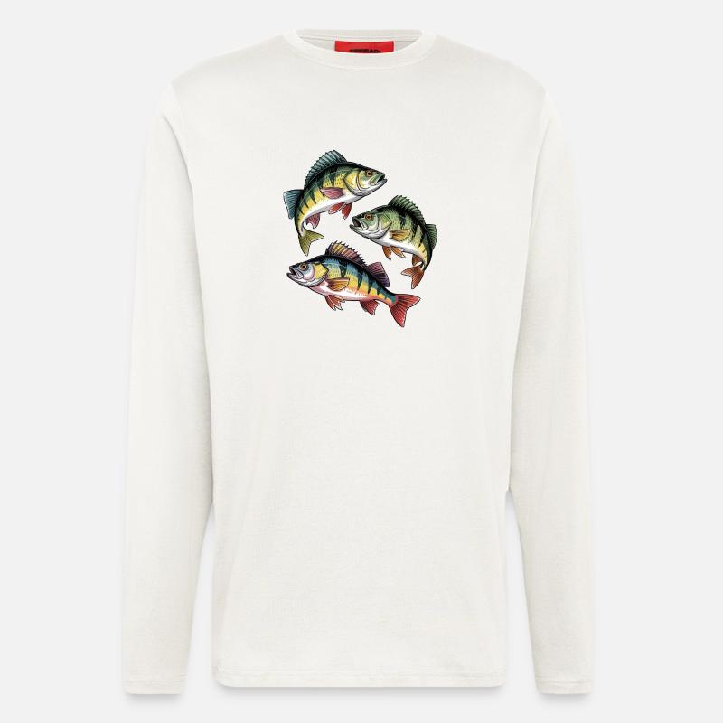 Barsch Angeln - Langarmshirt - made by SPREAD - OFF WHITE