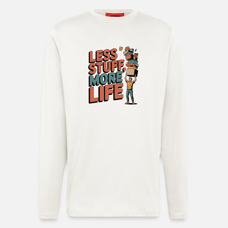 Less Stuff, More Life - Longsleeve - made by SPREAD  - OFF WHITE