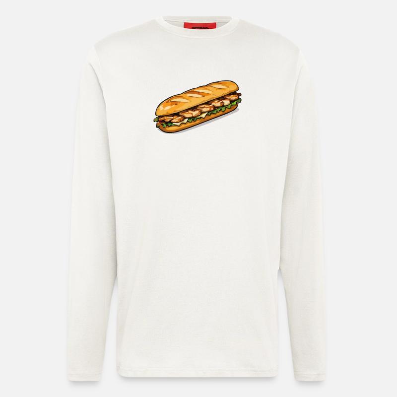 Gegrilltes Hähnchen Sub Kunst - Langarmshirt - made by SPREAD  - OFF WHITE