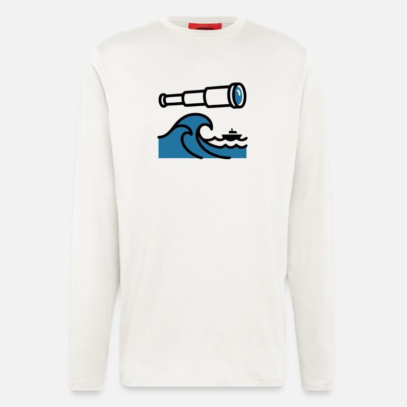 Telescope Waves Ocean Explorer - Longsleeve - made by SPREAD - OFF WHITE