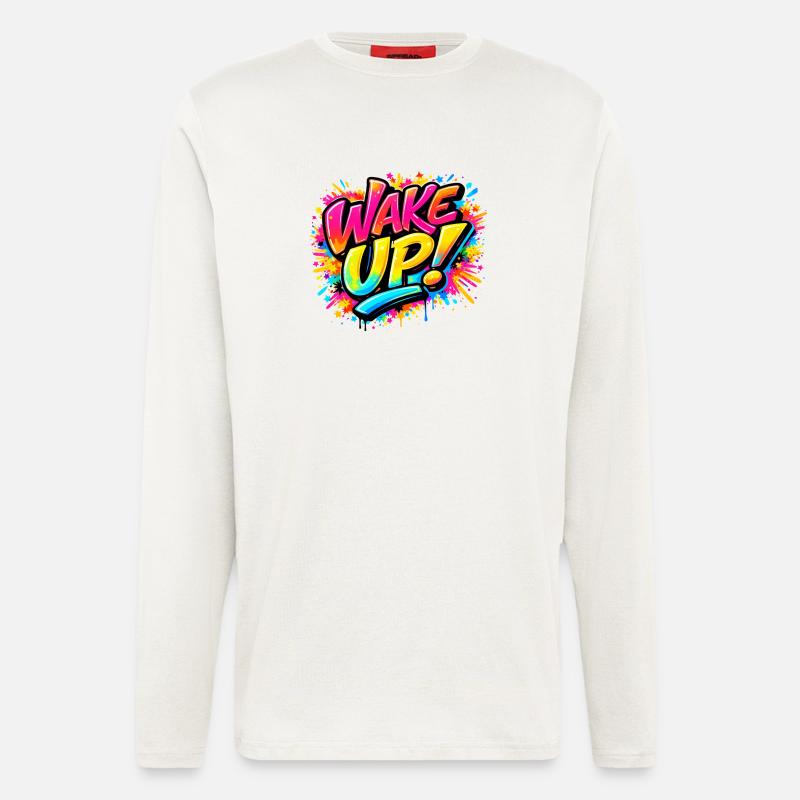 Wake_Up - Langarmshirt - made by SPREAD - OFF WHITE