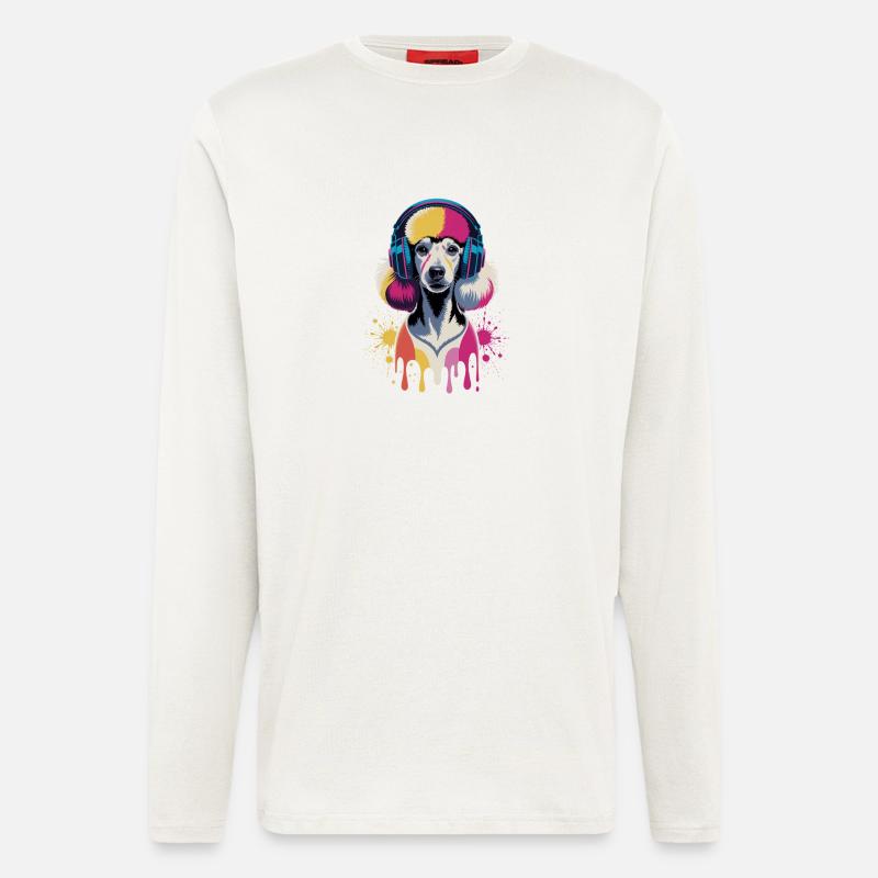 Pudel Kopfhörer - Langarmshirt - made by SPREAD - OFF WHITE