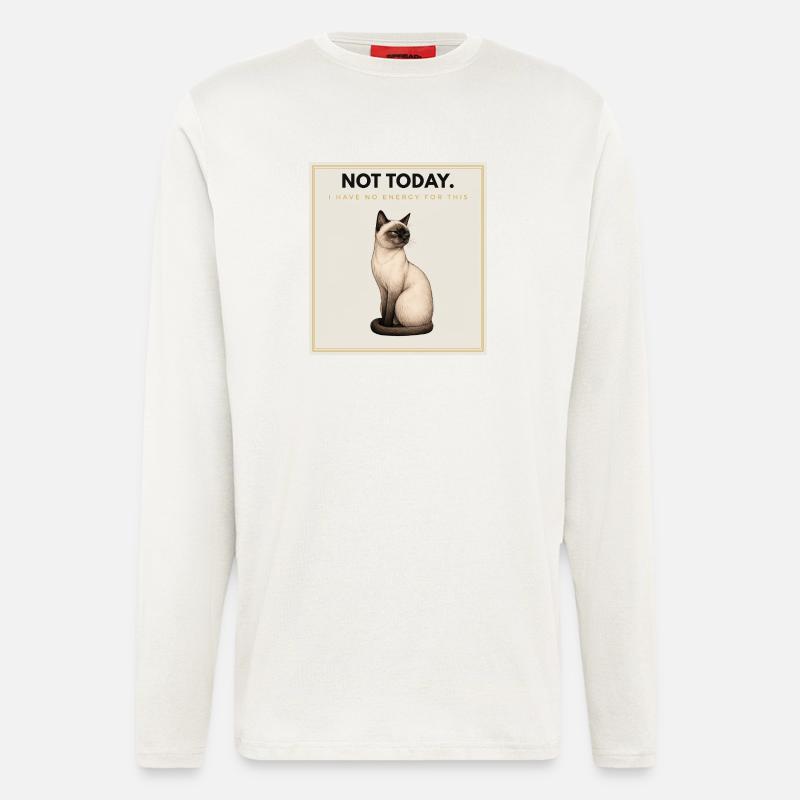 NOT TODAY Sarcastic Cat Design - Langarmshirt - made by SPREAD  - OFF WHITE