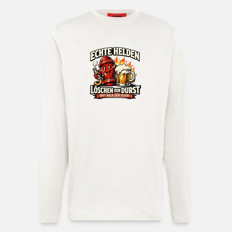 Echte Helden löschen den Durst - Langarmshirt - made by SPREAD  - OFF WHITE