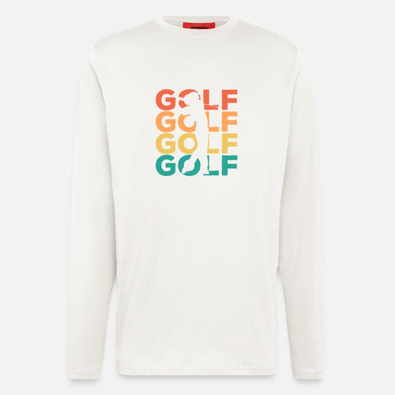 Rainbow Golf Swing Silhouette - Langarmshirt - made by SPREAD - OFF WHITE