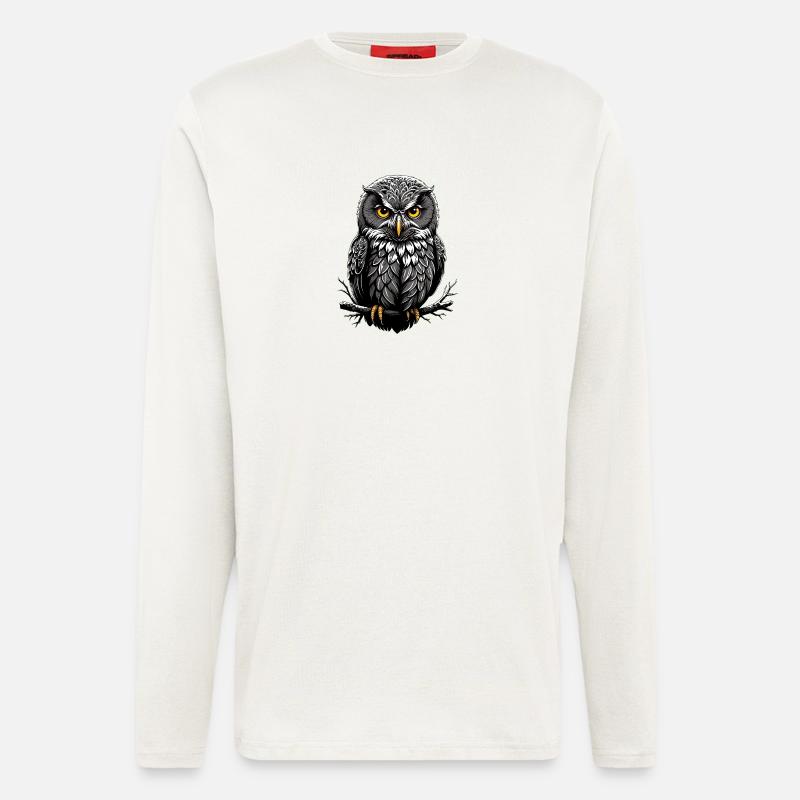 Eulenprint - Langarmshirt - made by SPREAD - OFF WHITE