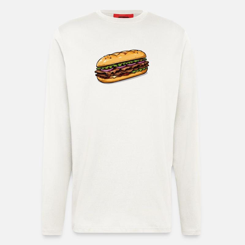 Sandwich Illustration - Langarmshirt - made by SPREAD - OFF WHITE