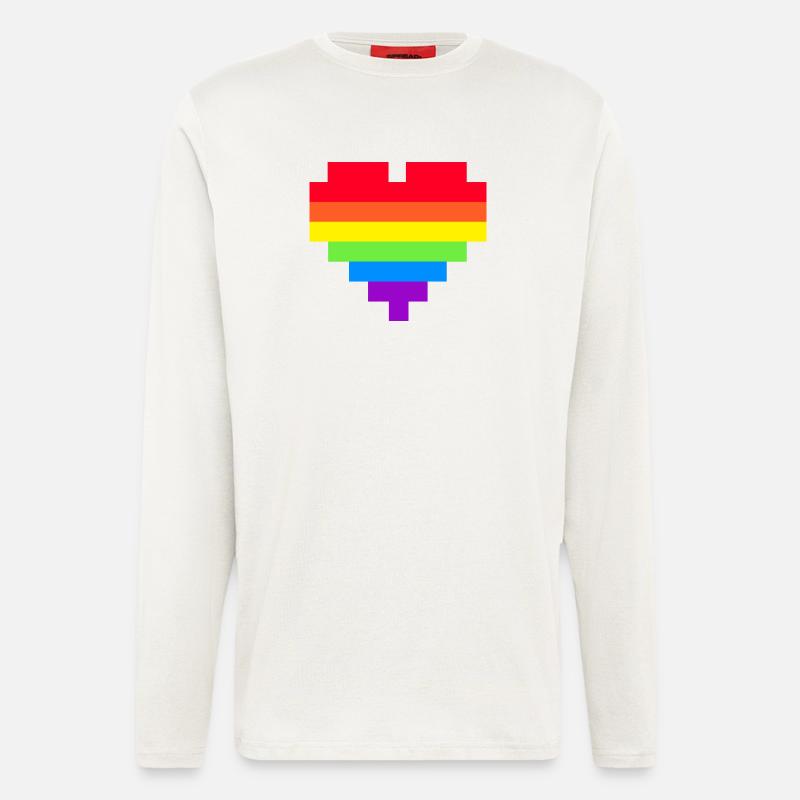 Pixel Heart Rainbow Flag - Longsleeve - made by SPREAD  - OFF WHITE
