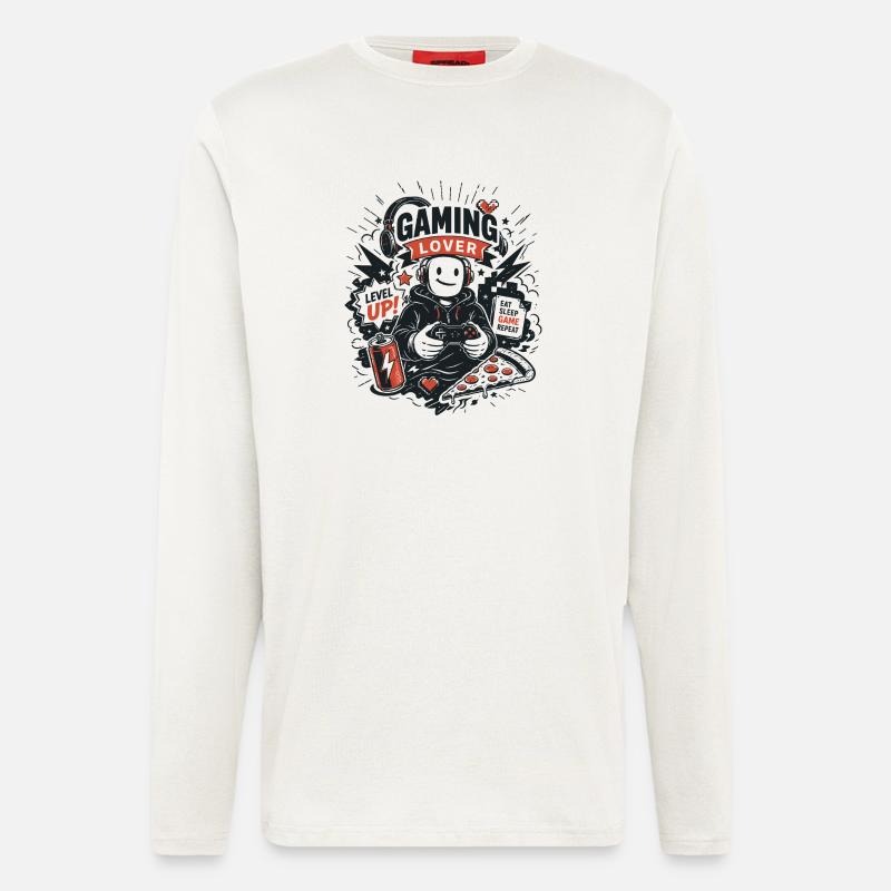 Gaming Lover Retro Arcade - Langarmshirt - made by SPREAD - OFF WHITE