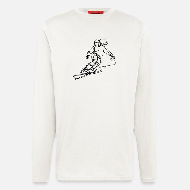 Snowboarder Drawing - Longsleeve - made by SPREAD  - OFF WHITE