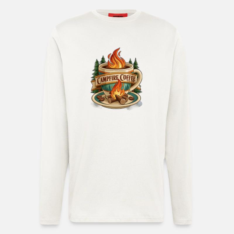 Campfire Coffee Club Kunst - Langarmshirt - made by SPREAD  - OFF WHITE
