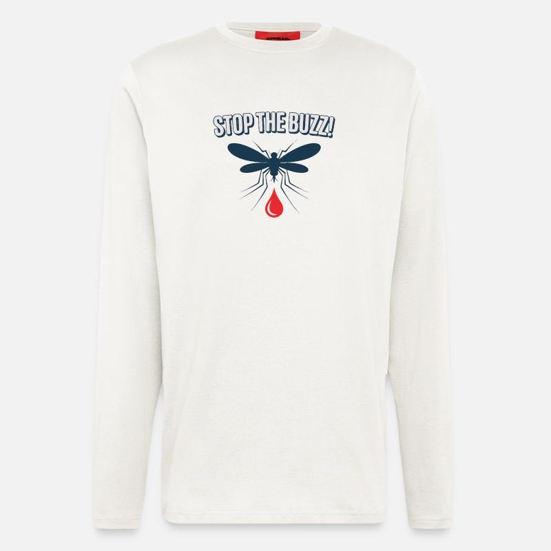 Stop the Buzz Mosquito Blood Drop - Longsleeve - made by SPREAD - OFF WHITE