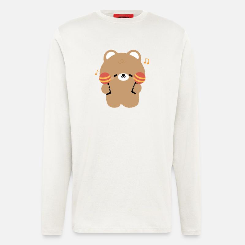 Bear Maraca Beat - Longsleeve - made by SPREAD  - OFF WHITE