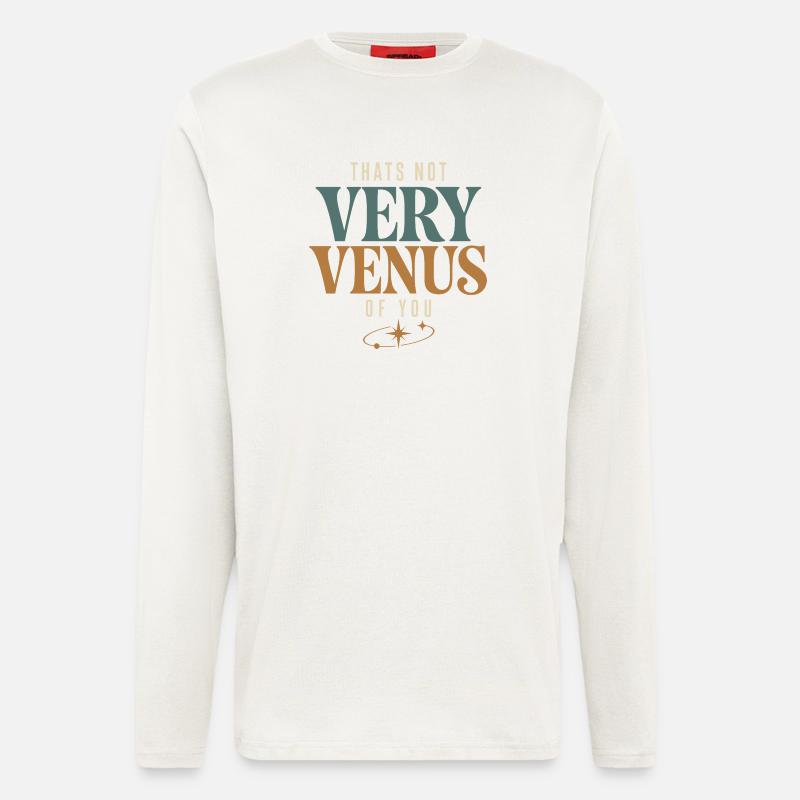 Signe de Vénus Astrologie de Vénus - Manches longues bio décontracté fabriqué en UE - OFF WHITE