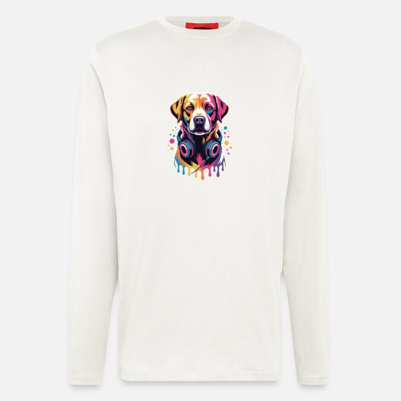 Labrador with headphones - Longsleeve - made by SPREAD  - OFF WHITE