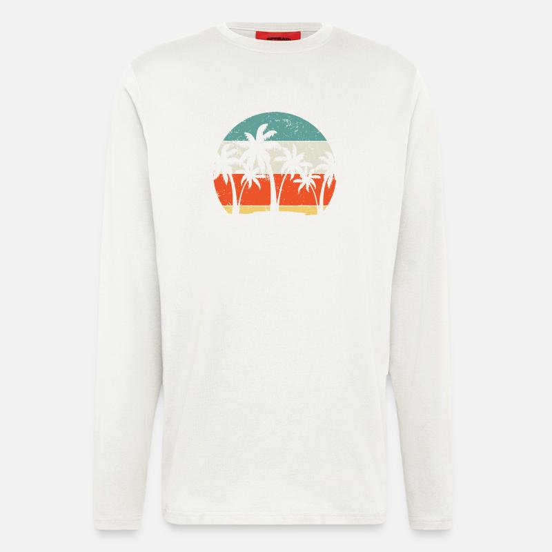 Tropical Sunset Palm Silhouette - Longsleeve - made by SPREAD - OFF WHITE