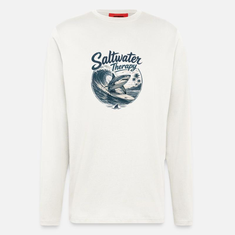 Saltwater Therapy Surfwave - Longsleeve - made by SPREAD  - OFF WHITE