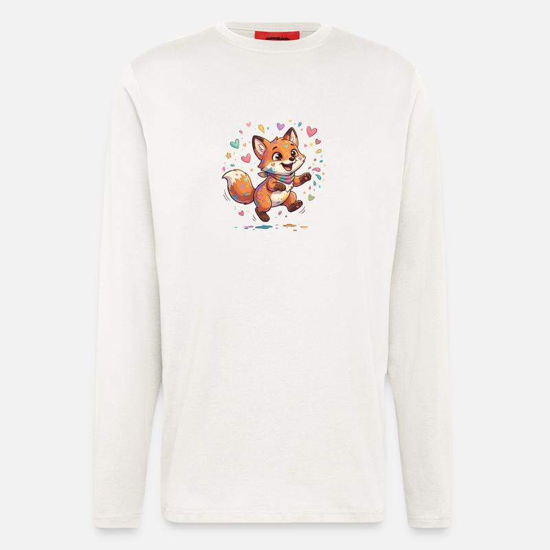 Liebenswerter Regenbogenfuchs - Langarmshirt - made by SPREAD  - OFF WHITE