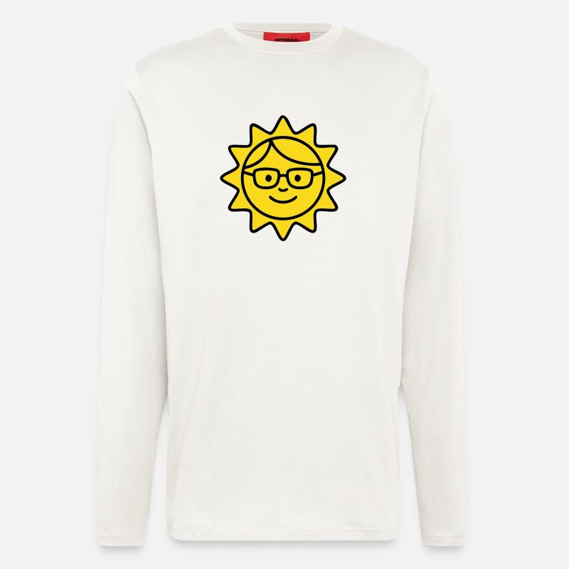 Lachende Sonne Brille Comic - Langarmshirt - made by SPREAD  - OFF WHITE