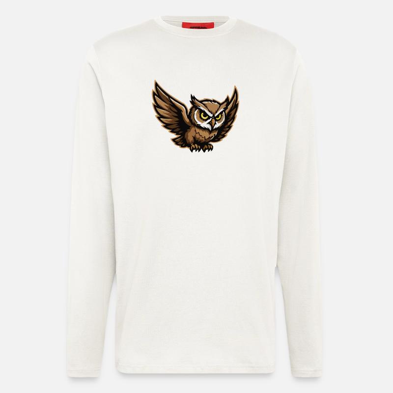 NachtEule Flügelsturm - Langarmshirt - made by SPREAD  - OFF WHITE