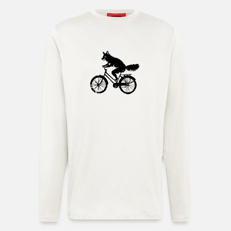 Bicycle Fox - Longsleeve - made by SPREAD  - OFF WHITE