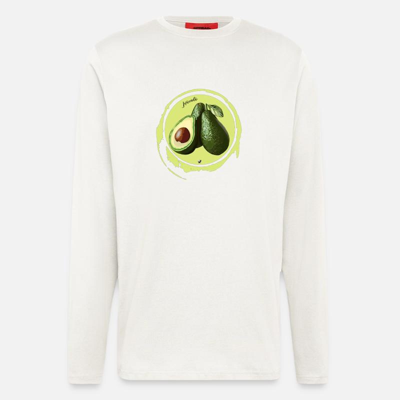 Avocado Abbildung in einem Kreis - Langarmshirt - made by SPREAD  - OFF WHITE