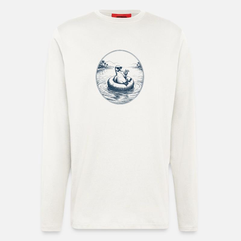 Duck with cocktail - Longsleeve - made by SPREAD - OFF WHITE