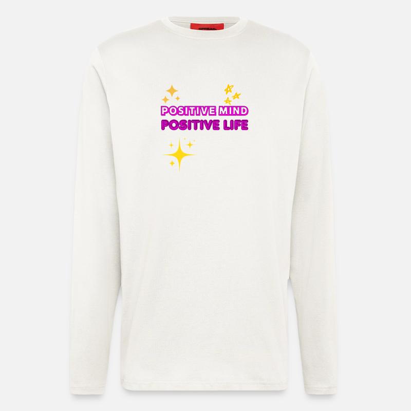 Positive Mind Positive Life Geschenkidee - Langarmshirt - made by SPREAD - OFF WHITE