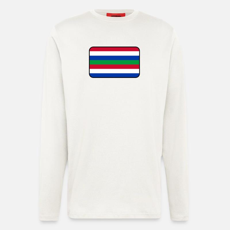 Schier-Flaggenlogo – Inselkleidung - Langarmshirt - made by SPREAD  - OFF WHITE