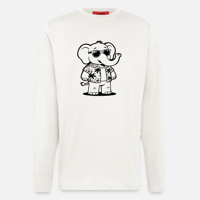 Elefantenurlaub - Langarmshirt - made by SPREAD  - OFF WHITE