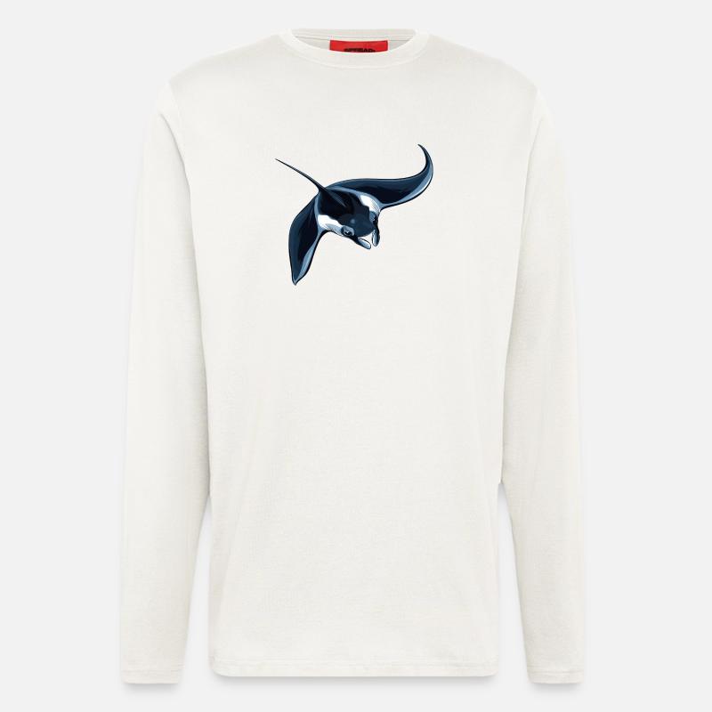 Rochen Mantarochen - Langarmshirt - made by SPREAD - OFF WHITE