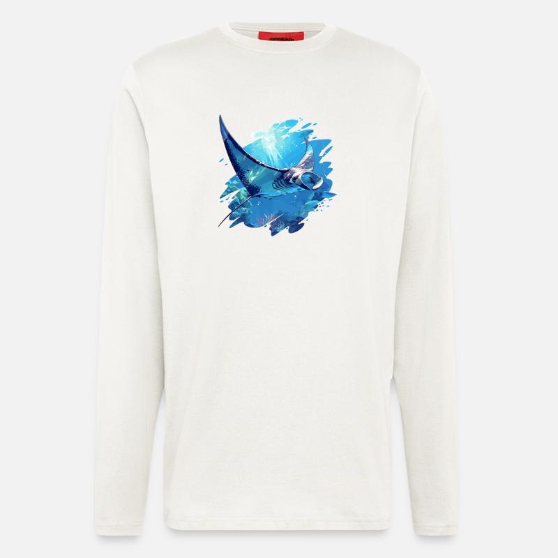 Rochen Mantarochen - Langarmshirt - made by SPREAD - OFF WHITE