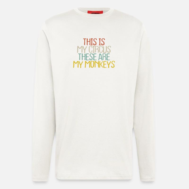 Zirkusaffen-Typografie - Langarmshirt - made by SPREAD  - OFF WHITE