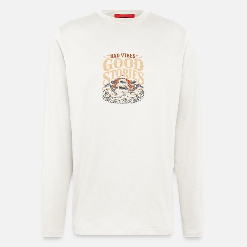 Geisterschiff Verfluchtes Schiff Maritimer Geist - Langarmshirt - made by SPREAD - OFF WHITE