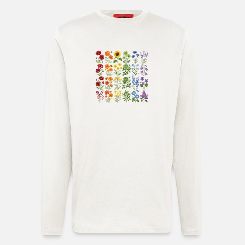 LGBTQ-Pride-Monat – Regenbogenblumen - Langarmshirt - made by SPREAD - OFF WHITE